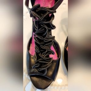 MADDEN GIRL Black  Heels with Ruffle Accent